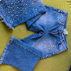 euphoric flare y2k bedazzled jeans